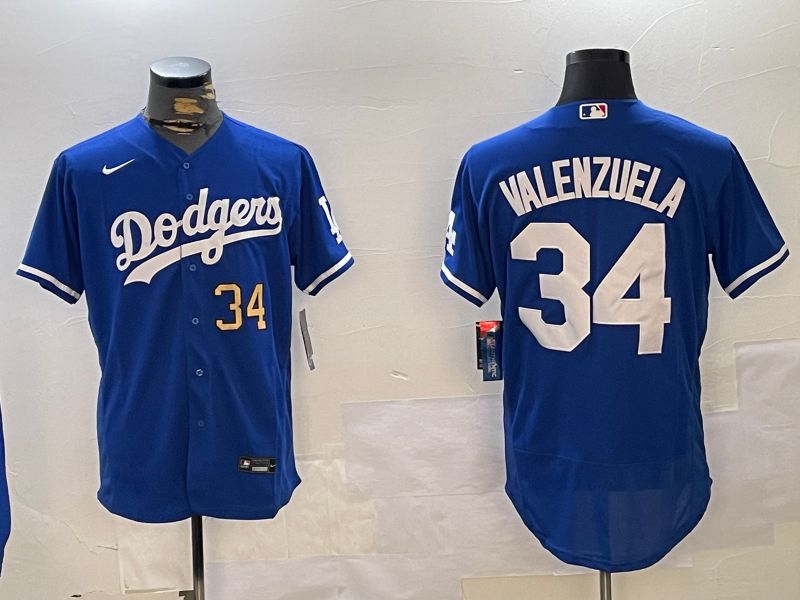 Men Los Angeles Dodgers #34 Valenzuela Blue Elite 2024 Nike MLB Jersey style 12163->los angeles dodgers->MLB Jersey